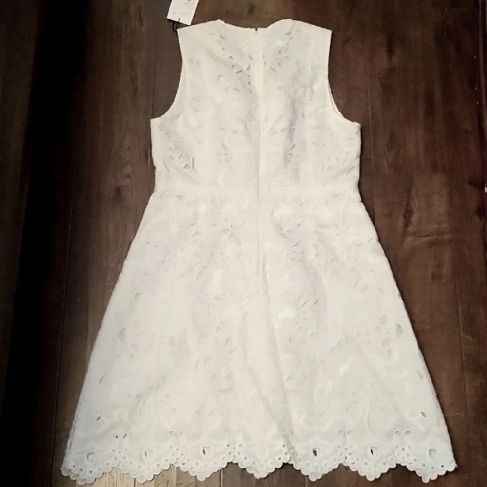 New Theory Jemion E White Embroidered Lace Dress NWT Size 12 - Picture 5 of 15